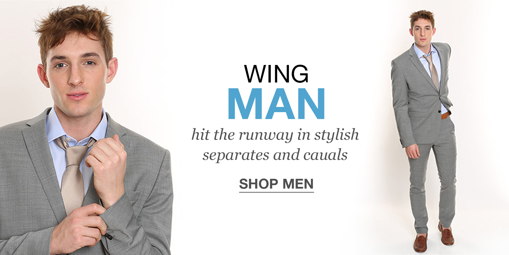 Wing man - hit the runway in stylish separates and casuals - Click to Shop Man